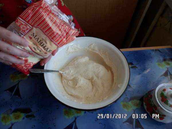 Затем добавить 2 ст.л. манки Затем добавить 2 ст.л. манки
