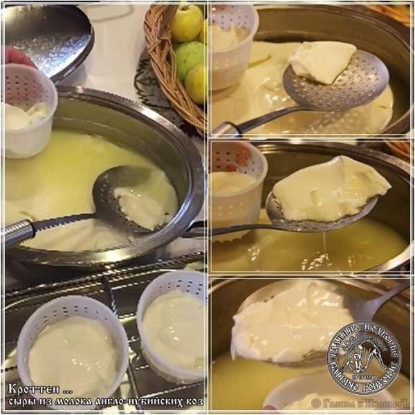 А потом аккуратно, шумовкой, срезаем тонкие пласты сырного сгустка и укладываем его в формы.