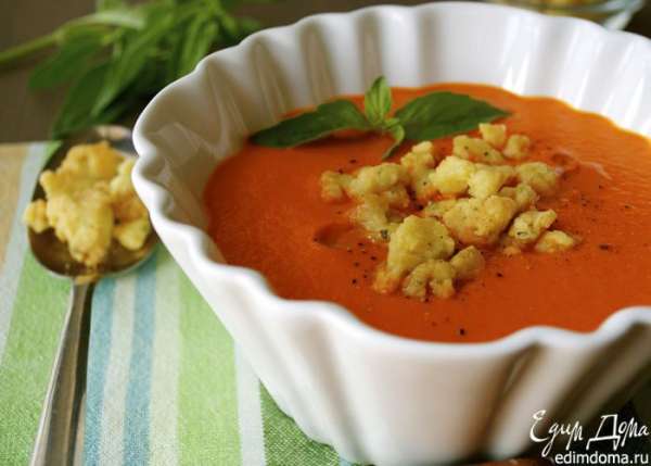 А вот еще один вкусный и легкий овощной крем-суп! http://www.edimdoma.ru/retsepty/66868-holodnyy-krasnyy-supchik-s-aromatnoy-kroshkoy 
