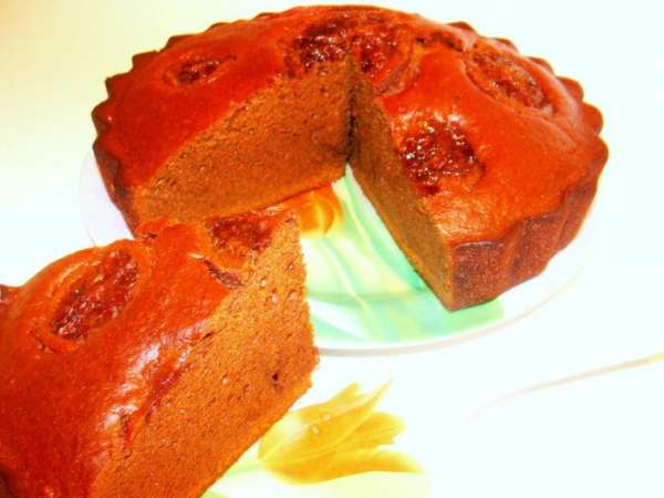 Коврижка получается с шоколадно-апельсиновым вкусом и гранатовым ароматом! Поверхность глянцевая, карамелизированная! Вкус апельсина, пронизывает пирог насквозь!