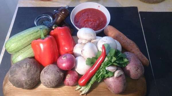Исходные продукты.