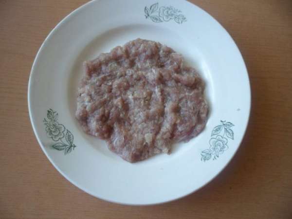 Из фарша формируем лепешку