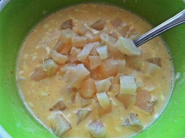 Цветную капусту. Брала прямо замороженную, нарезанную кубиками.