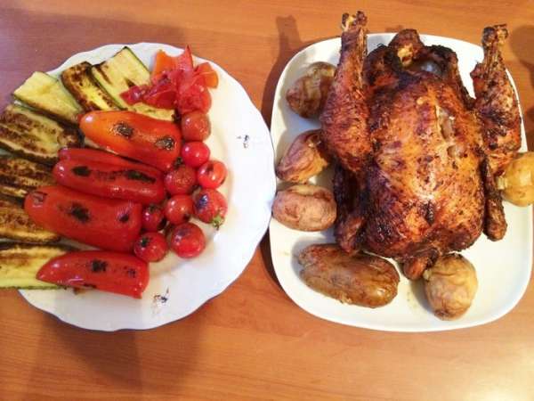 Фазан получился деликатнейшим - нежное, сочное темное мясо просто тает во рту, корочка тонкая, хрустящая и острая. Печеные овощи, как нельзя лучше аккомпанируют основному блюду. Ну и, конечно, все с легким ароматом дымка Фазан получился деликатнейшим - нежное, сочное темное мясо просто тает во рту, корочка тонкая, хрустящая и острая. Печеные овощи, как нельзя лучше аккомпанируют основному блюду. Ну и, конечно, все с легким ароматом дымка