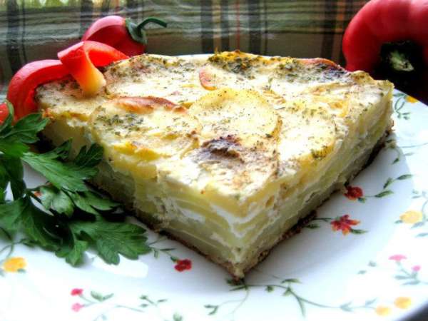 Оставшийся кусочек на следующий день было удобно разогреть в микроволновке. Попробуйте и Вы пикантную картошечку в таком приятном запечённом виде! Моим мужчинам она очень нравится)))