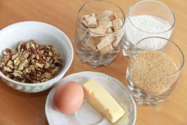 Подготовить продукты для коржа. Печенье и орехи размолоть в мелкую крошку. Подготовить продукты для коржа. Печенье и орехи размолоть в мелкую крошку.