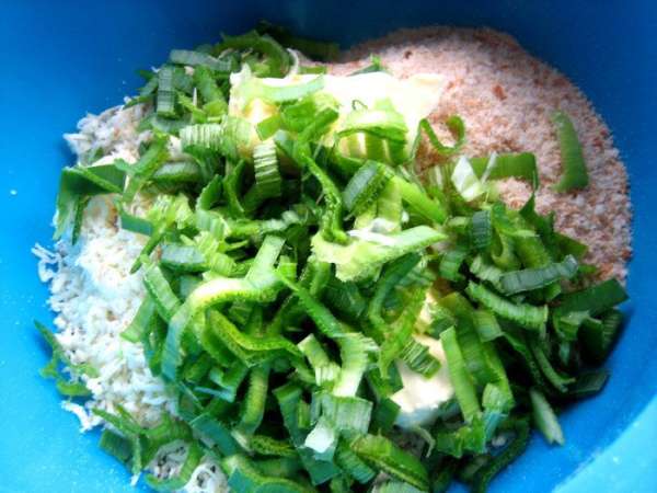 Для цвета и вкуса не помешает лук порей измельчённый. Для цвета и вкуса не помешает лук порей измельчённый.