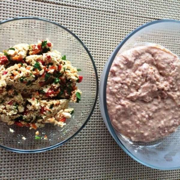 Основа закуски и начинка готовы. Основа закуски и начинка готовы.