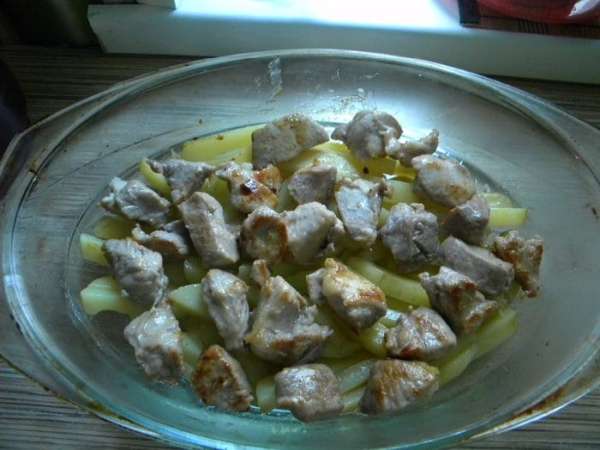 Потом вылажеваем мясо.
